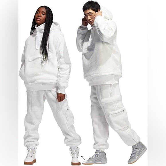 [NWT] Adidas x IVY PARK Unisex Icy Park 1/2 Zip Sherpa Hoodie Jacket | White - Picture 3 of 7